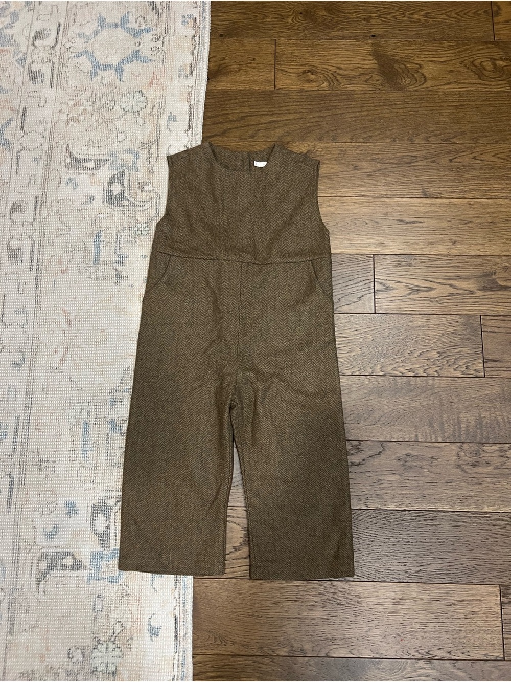 Sleeveless Kids One-Piece Romper in Olive Brown